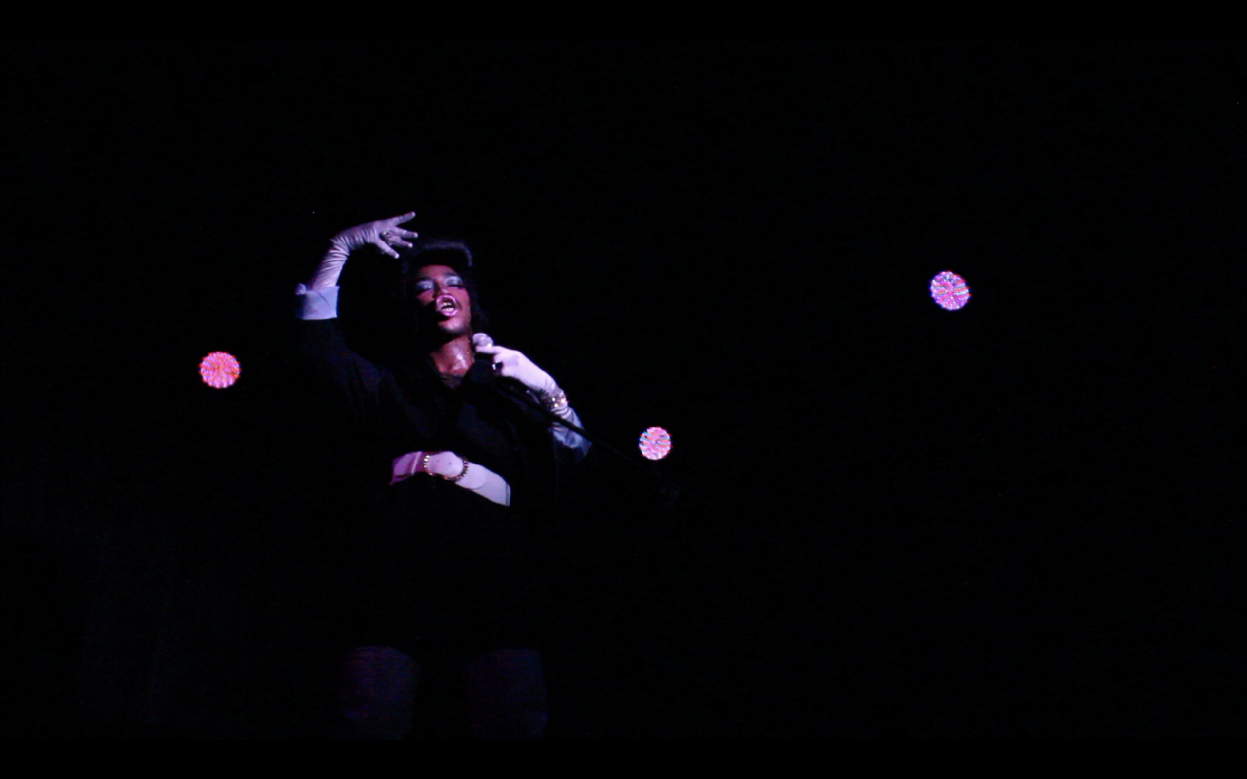 A still from a video of a drag queen performing in Athens Georgia